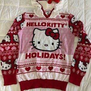 Hello Kitty Holiday Blanket - Red and Pink